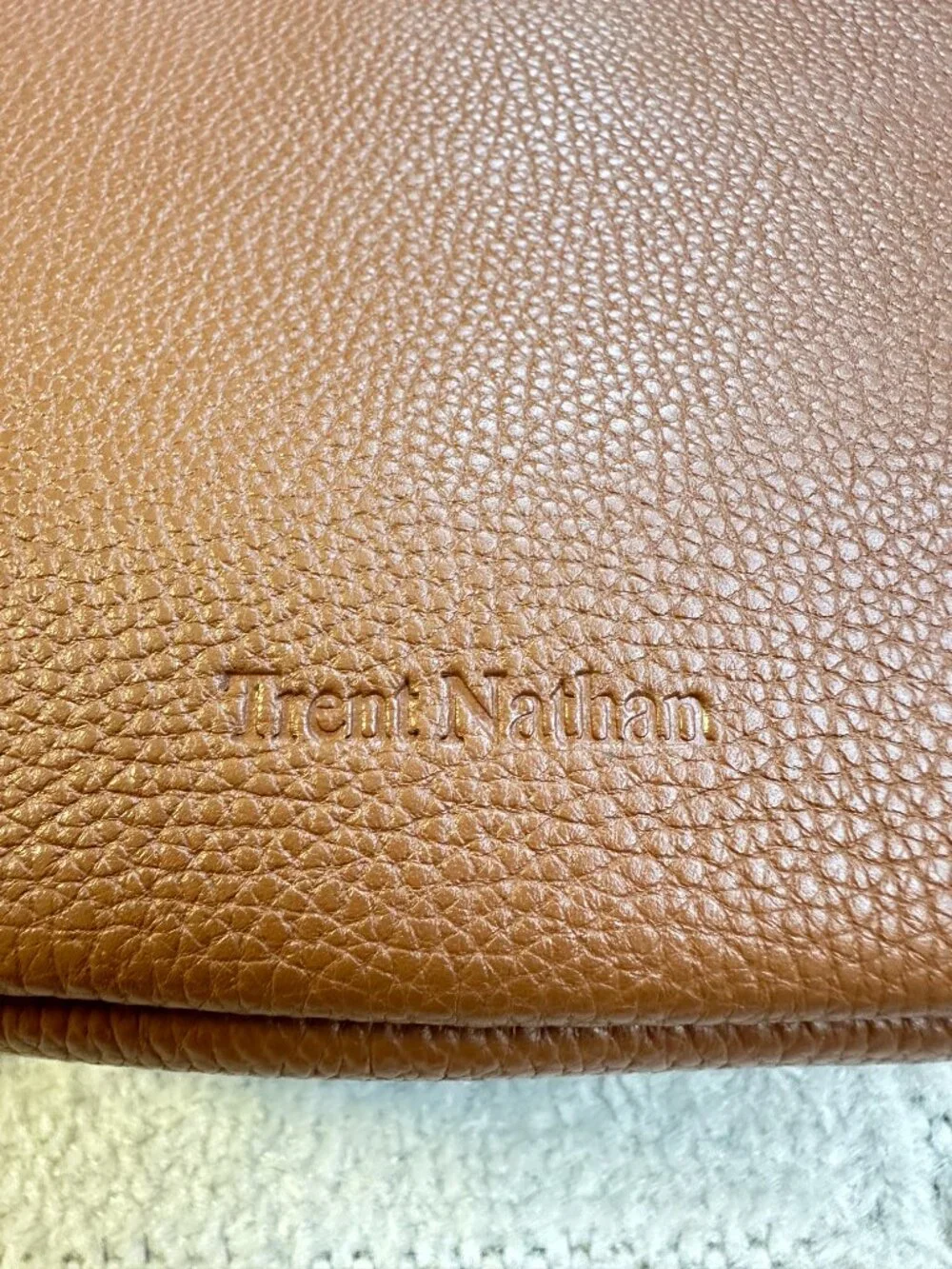 Trent Nathan Violetta Genuine Leather Tan Crossbody Saddle Bag